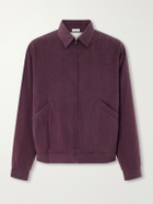 A.PRESSE - Silk-Blend Gabardine Bomber Jacket - Burgundy