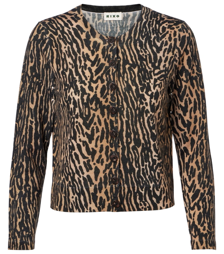 Photo: Rixo Peony leopard-print wool cardigan