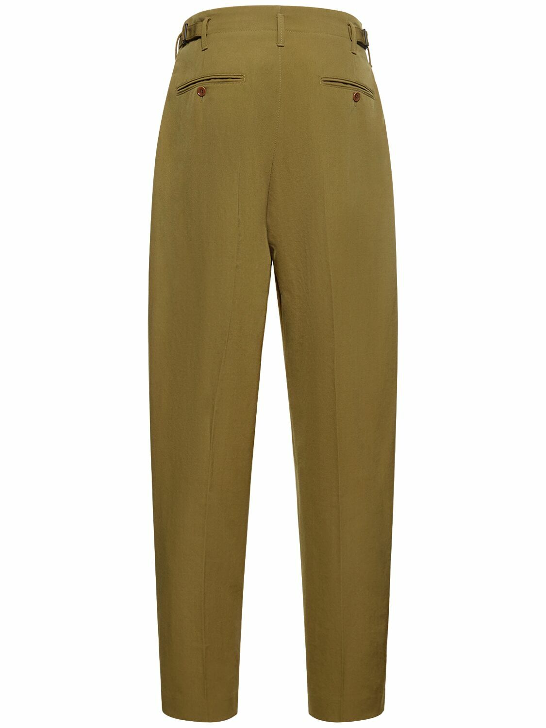 Pleated Tapered Wool Pants