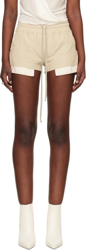 Photo: Rick Owens Beige Fog Boxer Leather Shorts