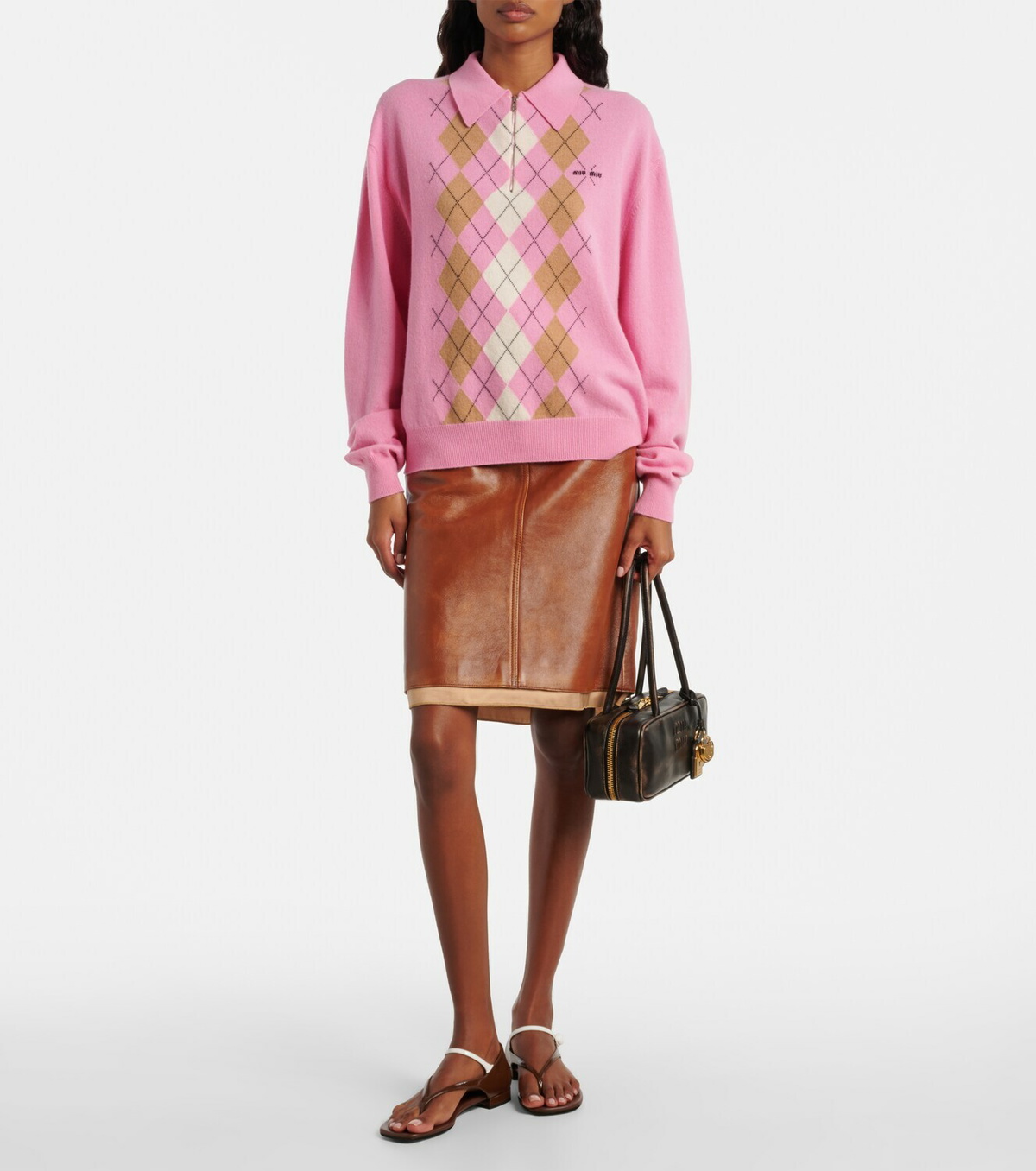 Miu Miu Leather thong sandals
