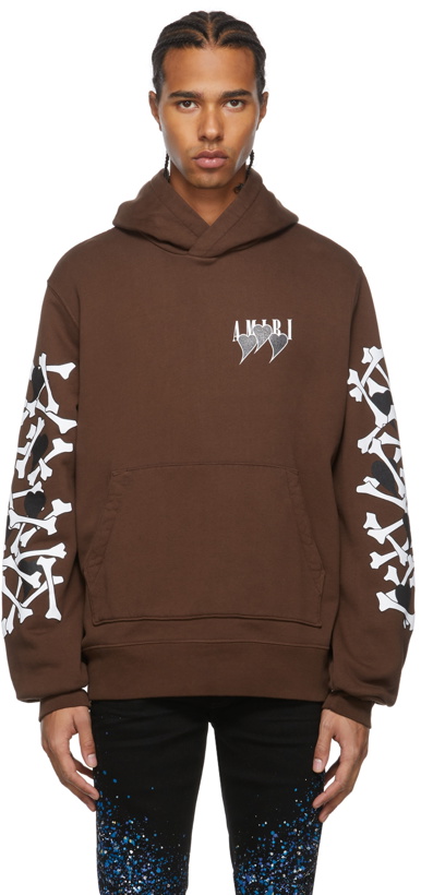 Photo: AMIRI Brown 3 Hearts Bones Hoodie