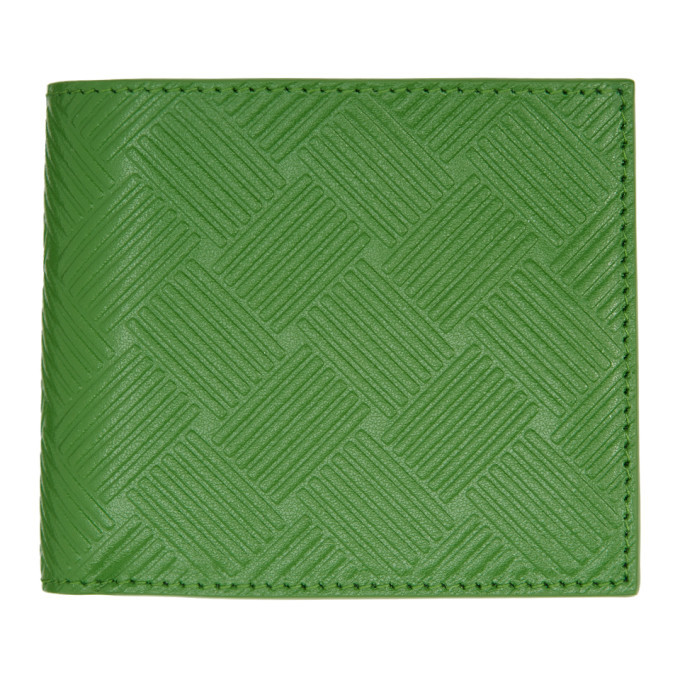 Photo: Bottega Veneta Green Debossed Bifold Wallet