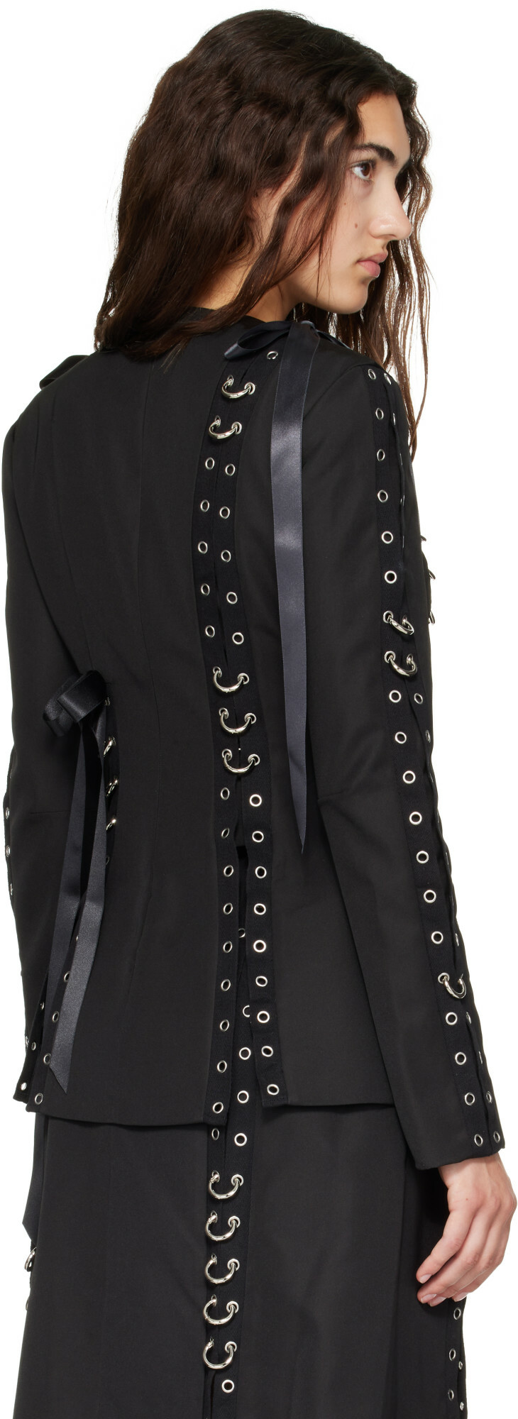 Simone Rocha Black Grommet Ring Sculpt Top