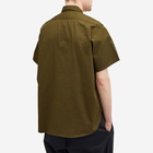 Beams Plus Men's WORK Twill Short Sleeve Shirt in Olive