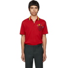 Versace Red Embroidered Medusa Polo