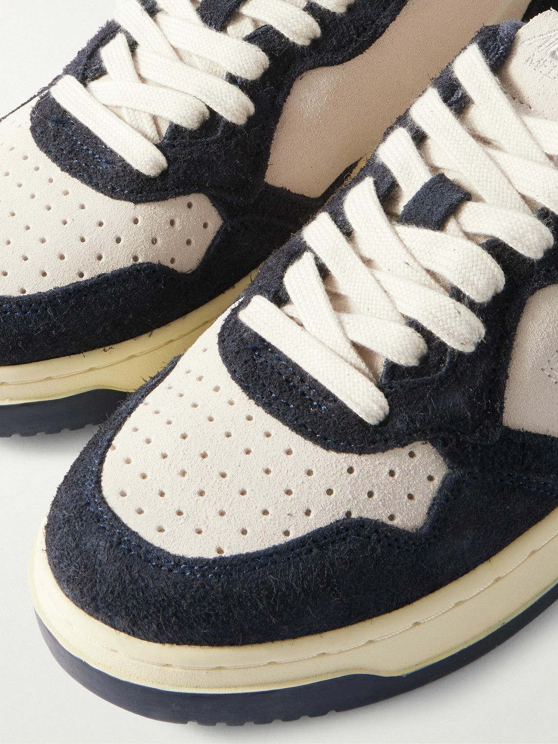 Autry - Medalist Leather-Trimmed Two-Tone Suede Sneakers