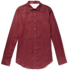 Brioni - Mélange Linen Shirt - Red