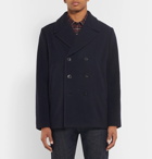 Mr P. - Double-Breasted Virgin Wool and Cashmere-Blend Bouclé Peacoat - Men - Navy