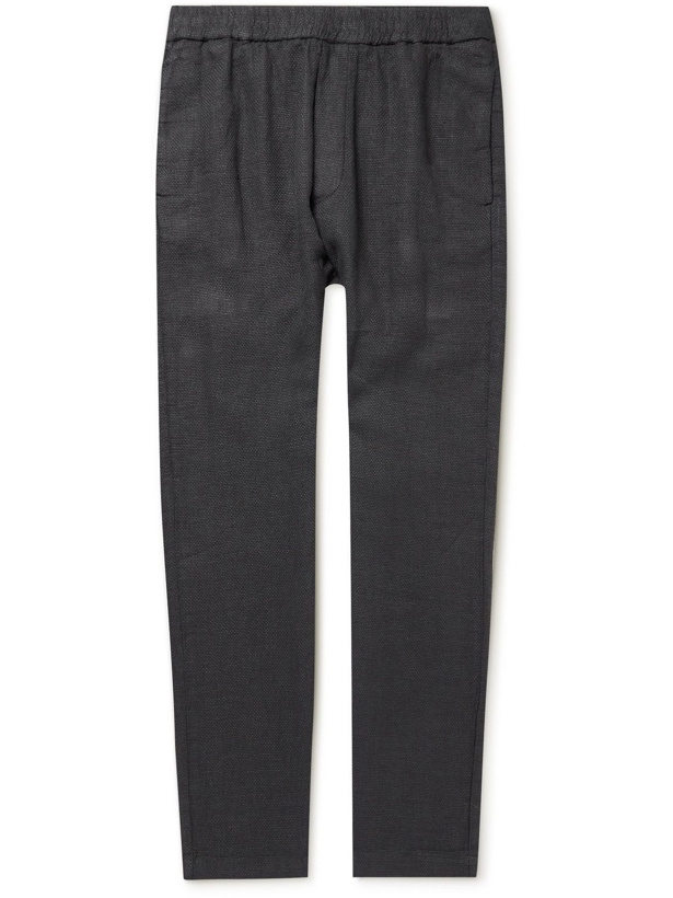 Photo: Barena - Bativoga Badia Tapered Linen-Blend Hopsack Trousers - Gray