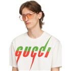 Gucci Gold and Orange Bold Bridge Sunglasses