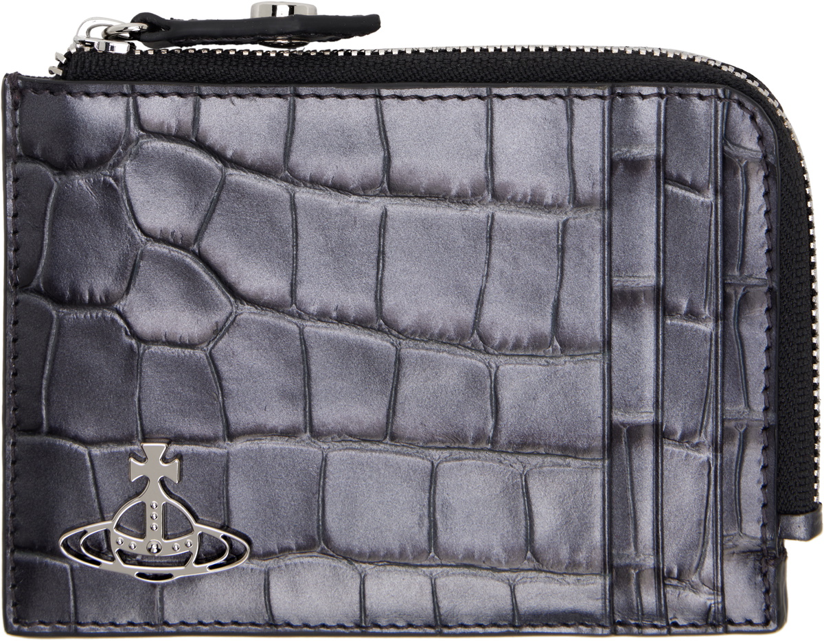 Vivienne Westwood Gunmetal Zip Card Holder Vivienne Westwood