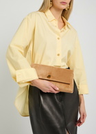 Khaite Audrey Suede Clutch - Camel - One Size