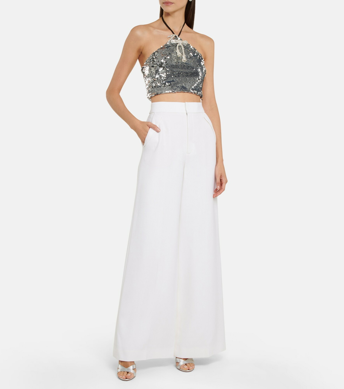 Rodarte Sequined halterneck crop top Rodarte