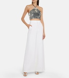 Rodarte - Sequined halterneck crop top