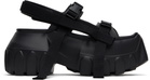 Rick Owens Black Hollywood Mega Tractor Heeled Sandals