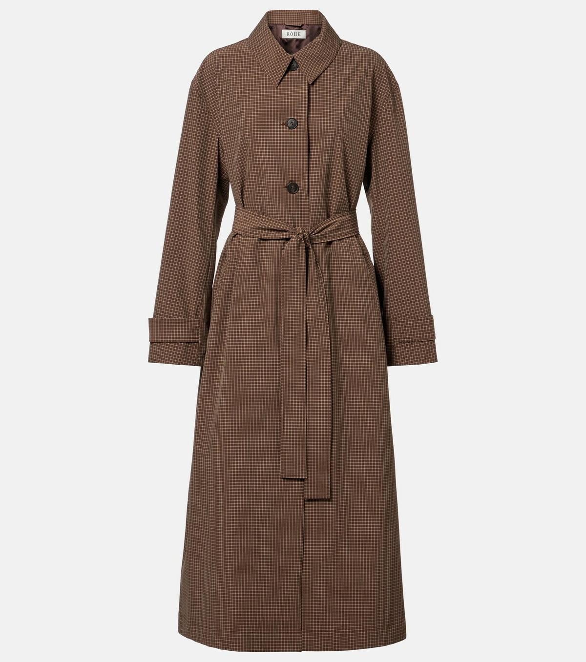 Róhe Checked belted coat