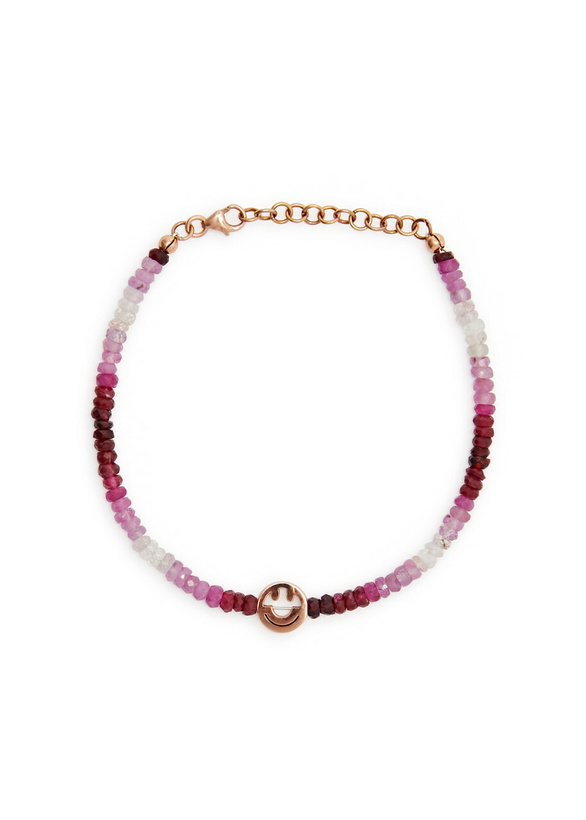 Photo: Roxanne First The Smiley Sapphire Beaded Bracelet - Pink - One Size