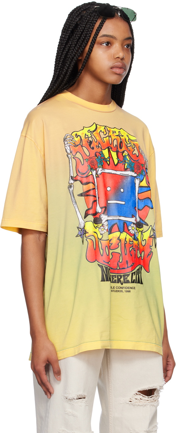 トップス Acne Studios PRINTED T-SHIRT Acne Studios Yellow Printed T-Shirt Acne Studios