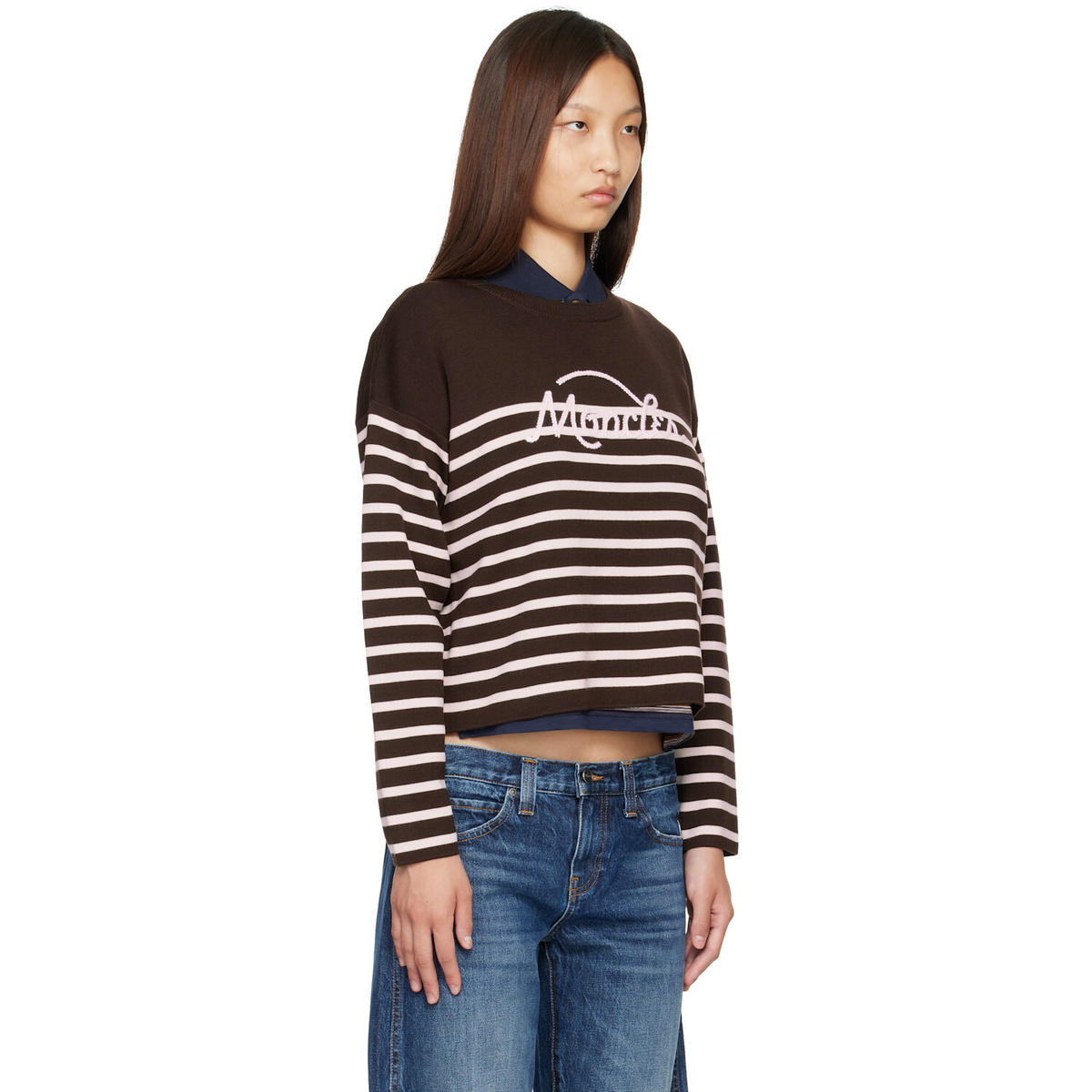 Moncler Brown Striped Wool Sweater