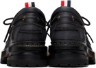 Thom Browne Black Distressed Calf Hiking Boat Shoes