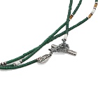M. Cohen Men's 30" Stacked Mini Bead Necklace in Jade Green