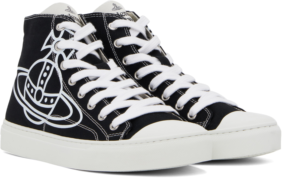 Vivienne Westwood Black High-Top Canvas Plimsoll Sneakers