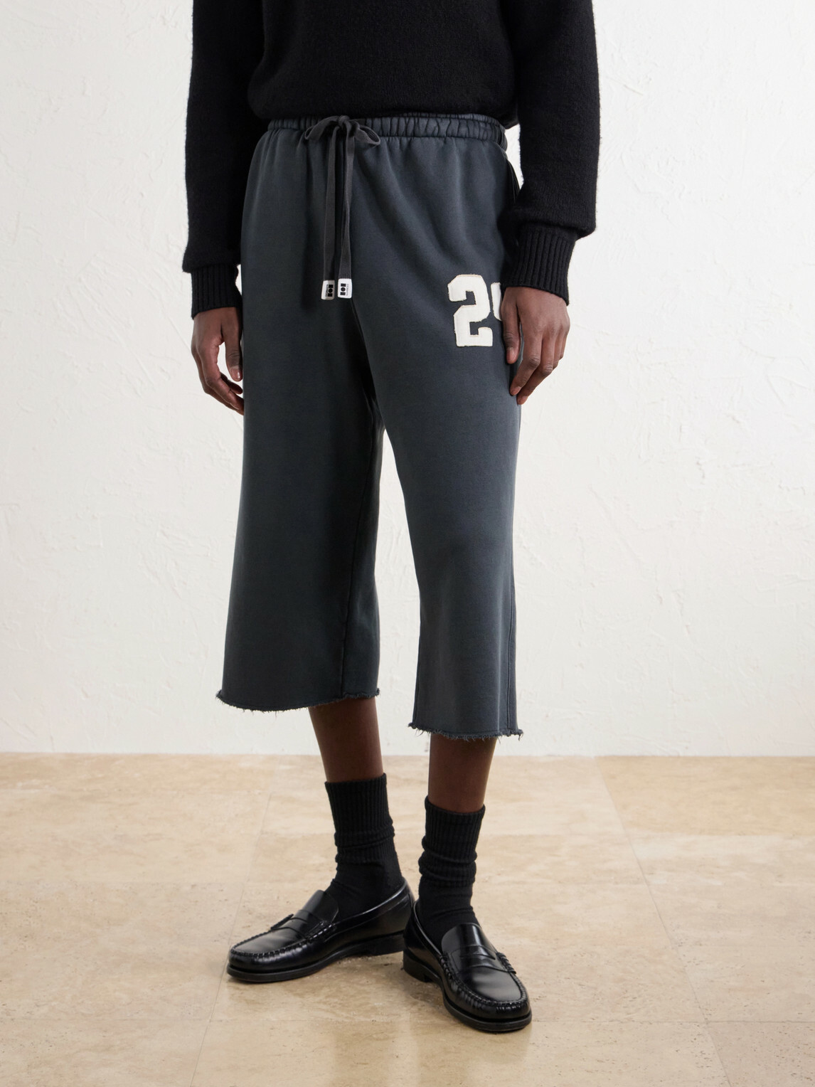 NAHMIAS - Hoops 24 Straight-Leg Cropped Cotton-Jersey Sweatpants - Black
