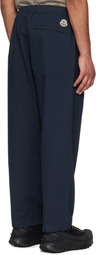 Moncler Navy Belted Seersucker Trousers