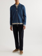 Mr P. - Striped Knitted Organic Cotton Jacket - Blue