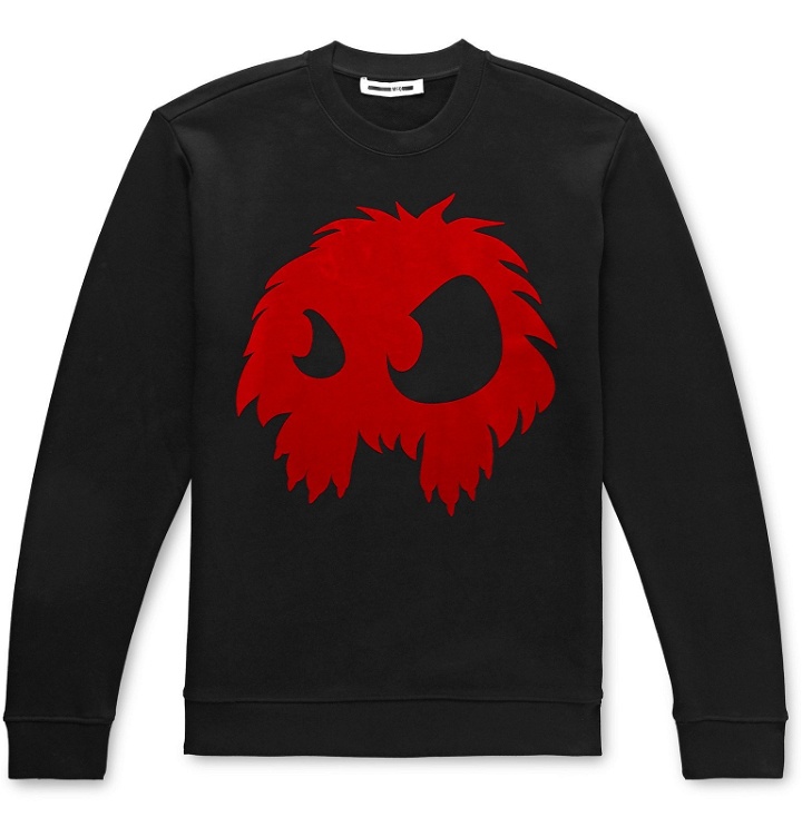 Photo: McQ Alexander McQueen - Flocked Printed Loopback Cotton-Jersey Sweatshirt - Black