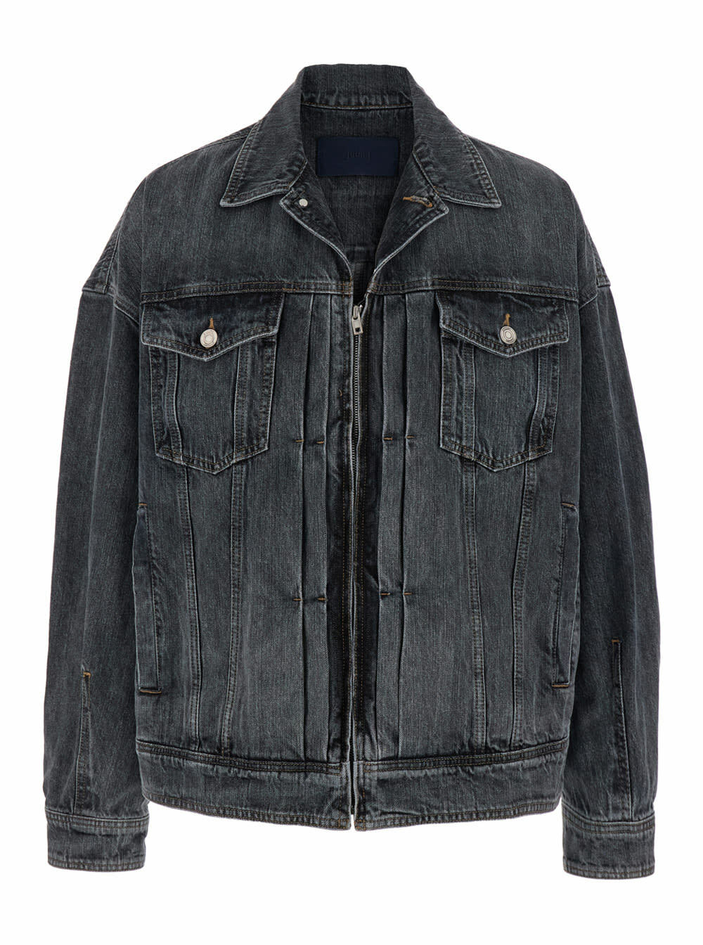 Juun.J Grey Jacket With Wide Notched Revers And Dropped Shoulders In Denim Man
