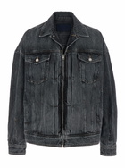 Juun.J Grey Jacket With Wide Notched Revers And Dropped Shoulders In Denim Man