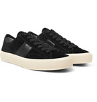 TOM FORD - Cambridge Leather-Trimmed Velvet Sneakers - Men - Black