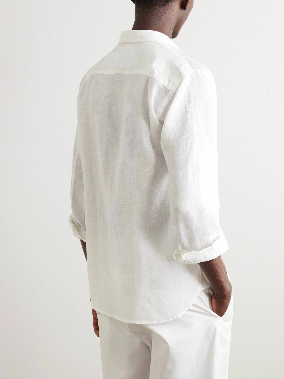 La Paz - Button-Down Collar Linen Shirt - White