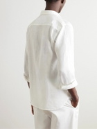 La Paz - Button-Down Collar Linen Shirt - White