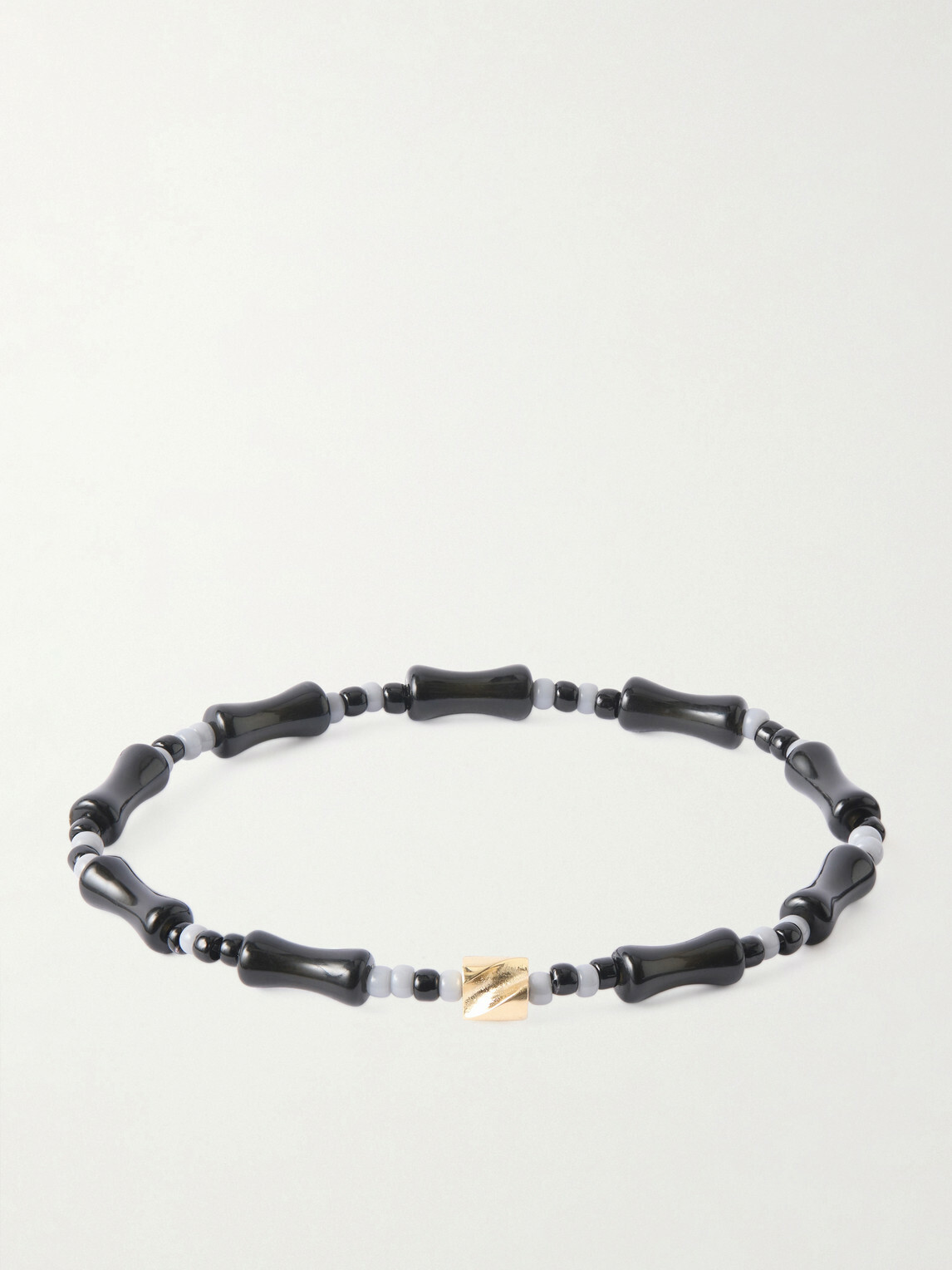 Luis Morais - 14-Karat Gold, Agate and Glass Beaded Bracelet