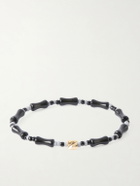Luis Morais - 14-Karat Gold, Agate and Glass Beaded Bracelet