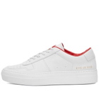 Woman by Common Projects Women's Basketball Summer Low Nubuck Sneakers in White/Red