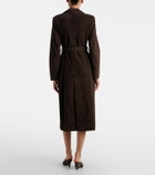 Nour Hammour Winona belted suede wrap coat