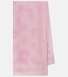 McQueen Printed silk scarf