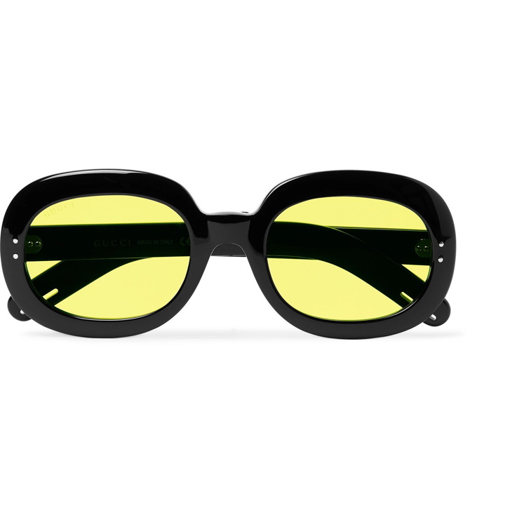 Photo: Gucci - Oval-Frame Acetate Sunglasses - Black