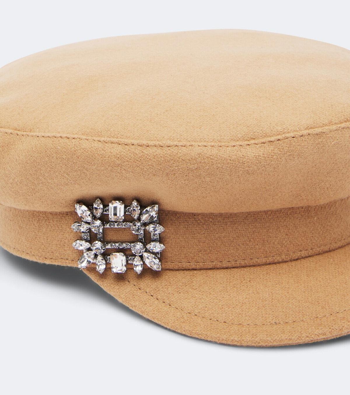Roger Vivier Embellished wool-blend newsboy cap