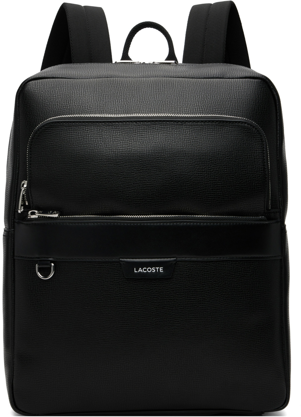Lacoste Black Ossian Leather Backpack