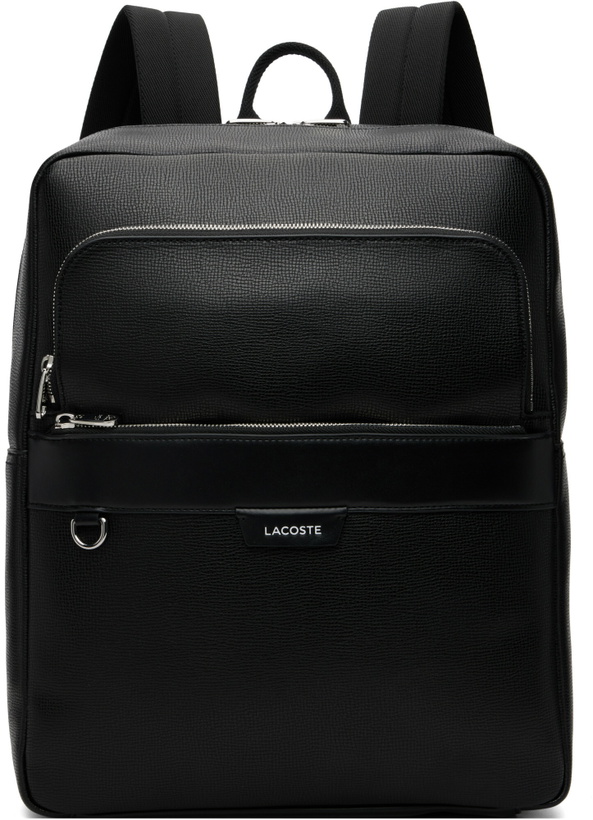 Photo: Lacoste Black Ossian Leather Backpack
