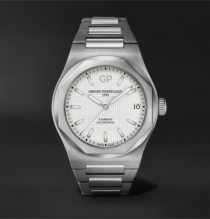 Photo: Girard-Perregaux - Laureato Automatic 42mm Stainless Steel Watch, Ref. No. 81010-11-131-11A - White
