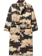 Desmond & Dempsey - Belted Quilted Printed Cotton Robe - Green