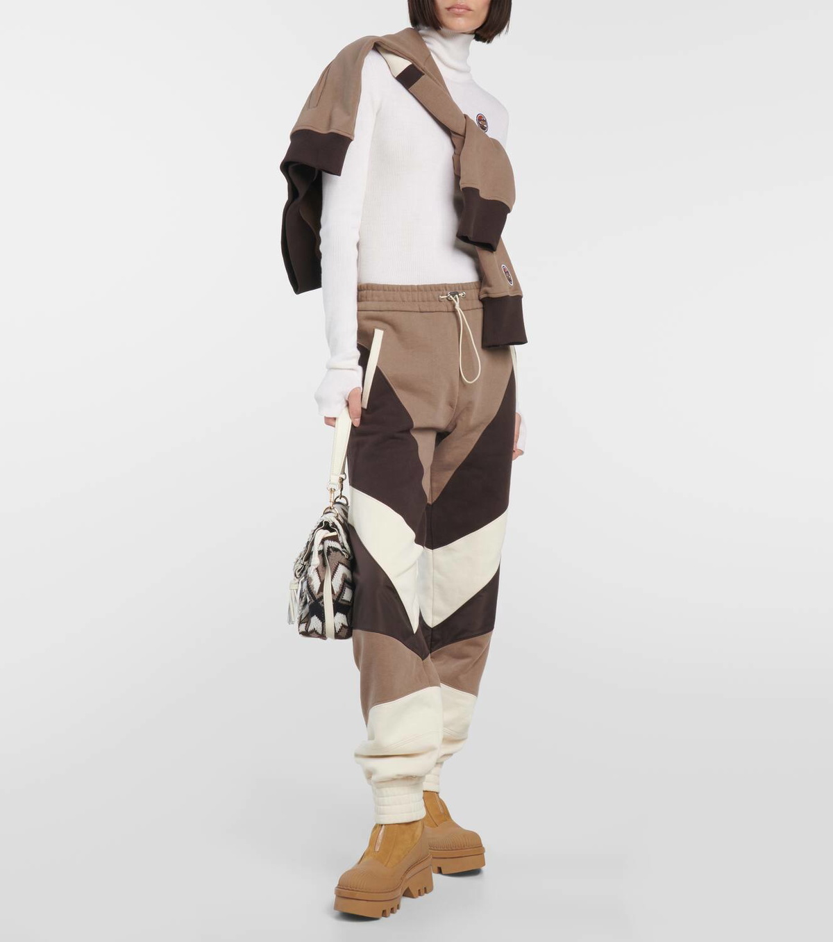 Chloé Colorblocked cotton sweatpants