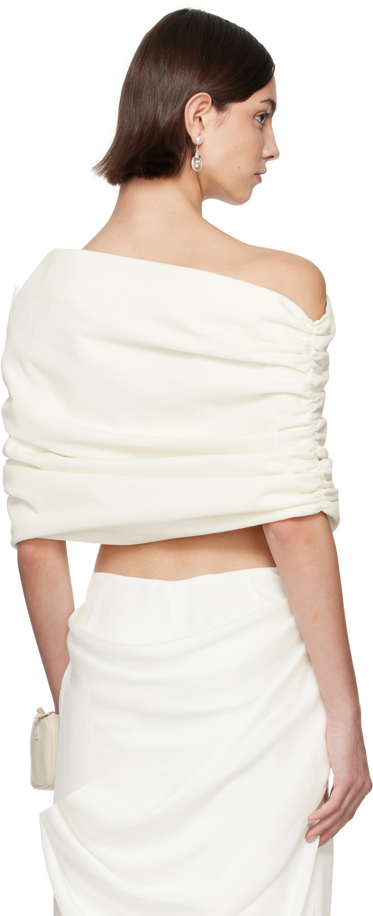 COLLEEN ALLEN SSENSE Exclusive Bridal Capsule Velvet Shawl Top
