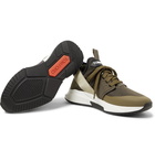 TOM FORD - Jago Neoprene, Suede and Mesh Sneakers - Army green